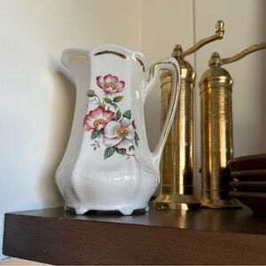 Vintage House of Webster Ceramics Wild Briar Rose pattern pitcher creamer